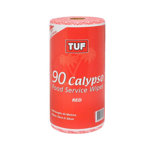 Tuf Calypso Food Service Wipes Roll, Red