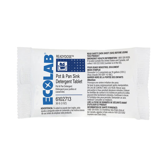 Ecolab ReadyDose Pot and Pan Sink Detergent Tablet 30g