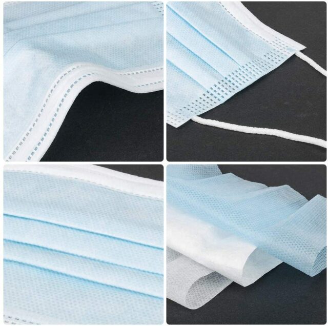 50 PCS Blue Face Masks, Non-Woven Thick 3-Layers Breathable Facial Masks with Adjustable Ear loop, Mouth and Nose Cover TGA Certified