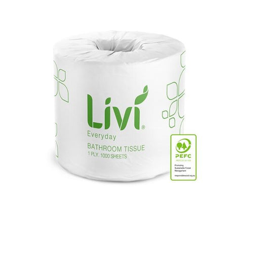 Livi Basics Toilet Tissue 1 Ply 1000 Sheets