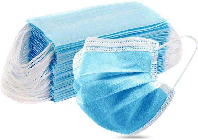 50 PCS Blue Face Masks, Non-Woven Thick 3-Layers Breathable Facial Masks with Adjustable Ear loop, Mouth and Nose Cover TGA Certified