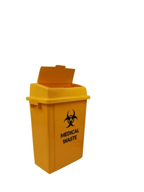 Yellow Medical Clinical Waste, Sharps Disposal Bin, 40L
