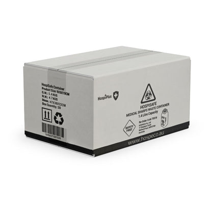 Hospeco 1.4L Sharps Container - Needle and Syringe Disposal (Yellow)