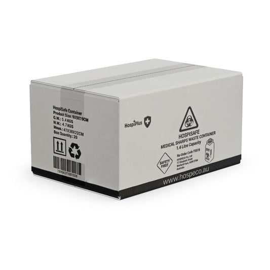 Hospeco 1.4L Sharps Container - Needle and Syringe Disposal (Yellow)