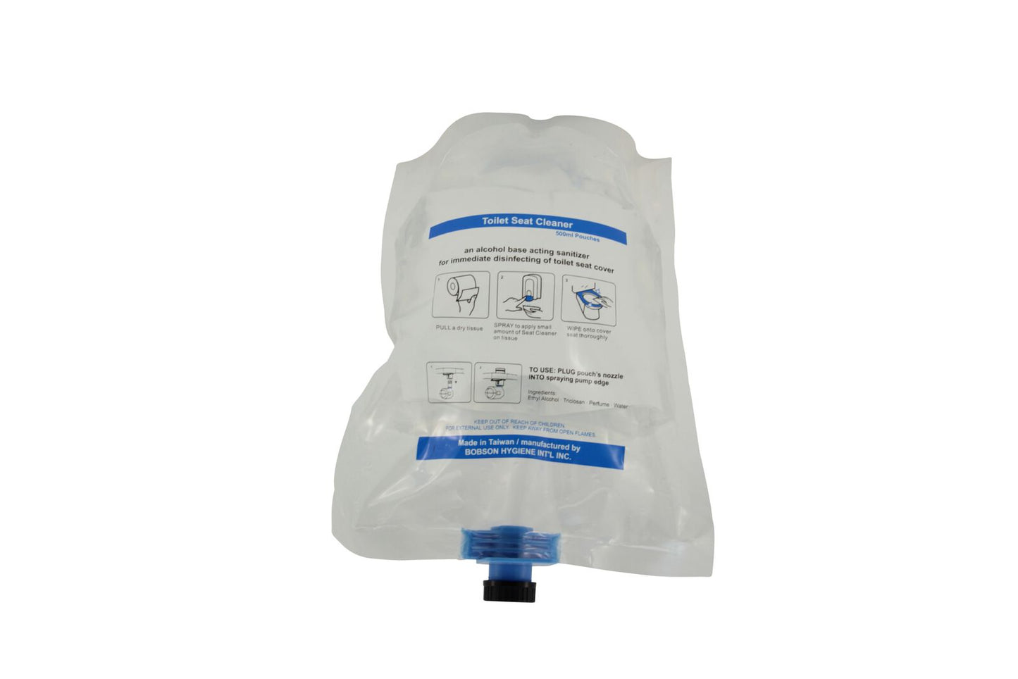Bobson Spray Sanitiser Dispenser White Grey Pouch System 500mL