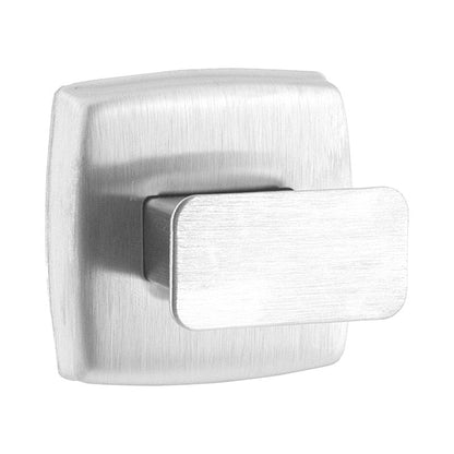 Metallic door handle on a white background
