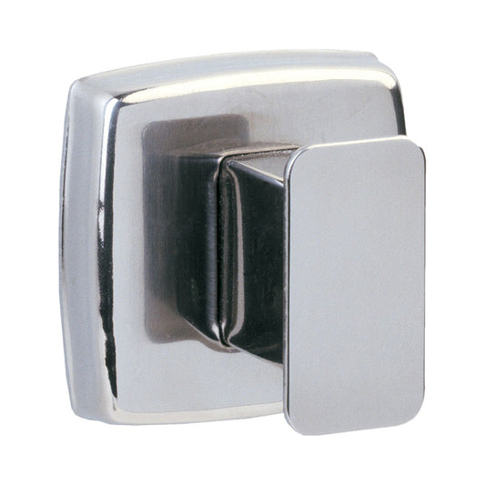 Chrome square door handle on a white background