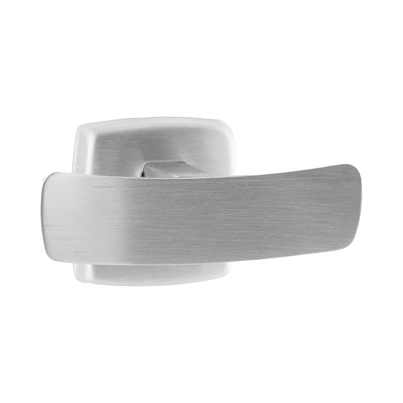 Silver door handle on a white background
