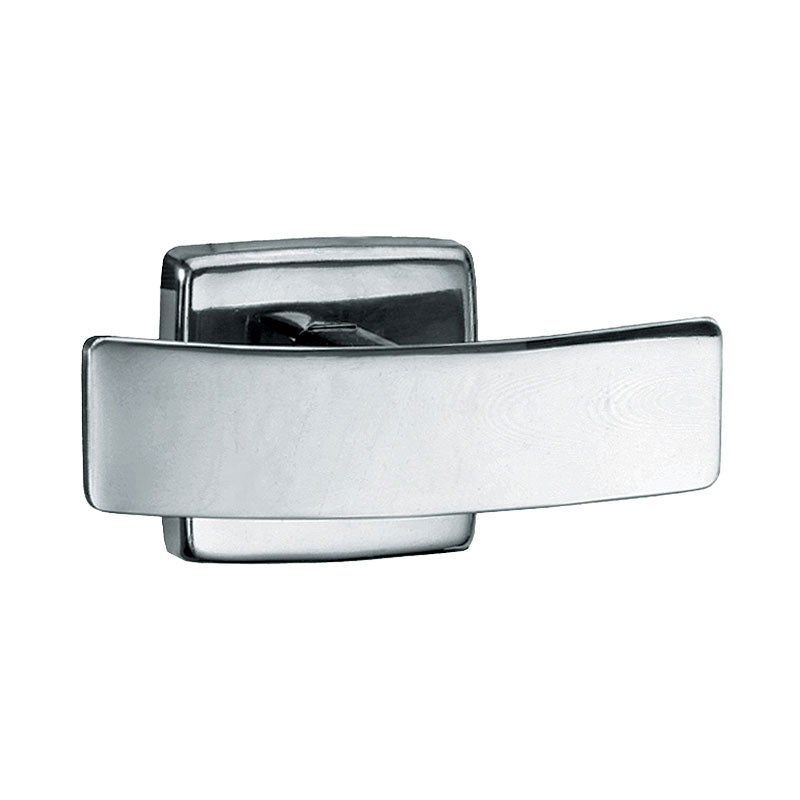 Chrome door handle on a white background