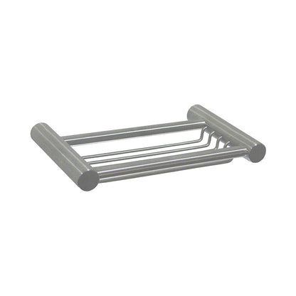 Metallic towel rack on a white background