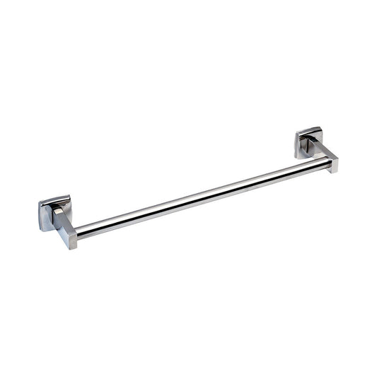 Chrome towel bar on a white background