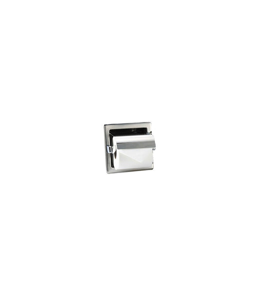 Toilet paper holder with cover recessed Bright
