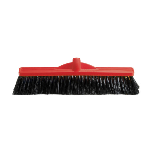 Workshop Medium Stiff Poly Broom - Head Only, Red, 450 mm