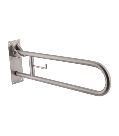 Mediclinics Swing-Up Grab Bar with Built-In Toilet Paper Holder