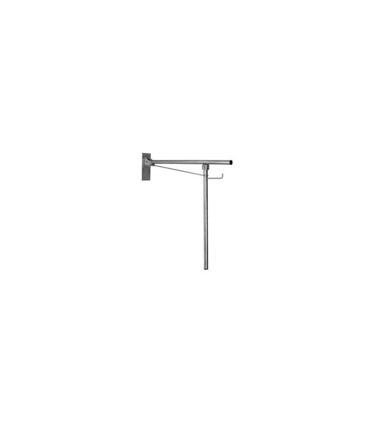 Swing-up grab bar floor support satin