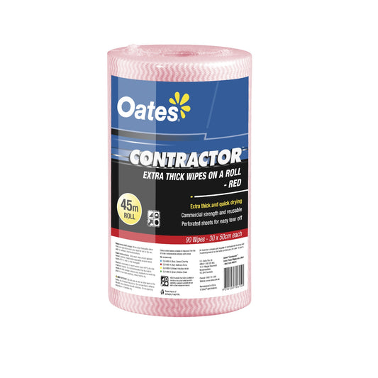Contractor Extra Thick Wipes on a Roll, Red