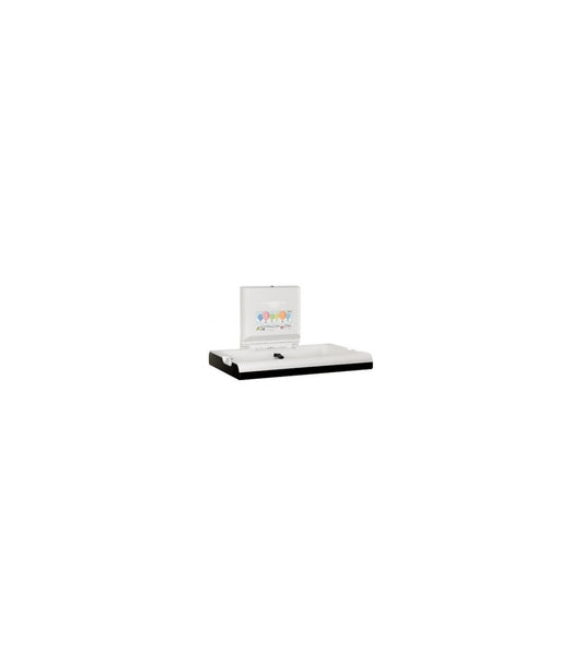 Horizontal Baby Changing Bed Station, Polypropylene White + Stainless Steel Black 860x100closed/570openx480mm (CP0016HCSB-ASTM)