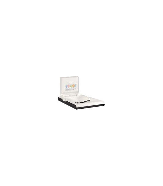 Vertical Baby Changing Bed Station, Polypropylene White + Stainless Steel Black 480x100closed/875openx565mm (CP0016VCSB-ASTM)