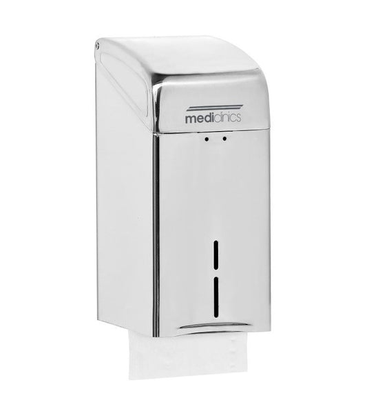 Foldered tissue paper dispenser 400 sheet stainless steel bright dth100c