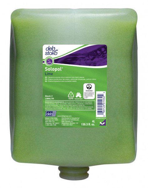 Solopol Lime Medium-Heavy Duty Hand Cleaner, 4L Cartridge