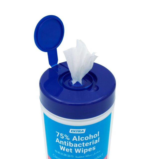 Extra Antibacterial 75% Alcohol Wet Wipes Tub, 100 Wipes