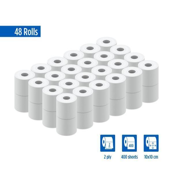 Extra Soft Bathroom Toilet Paper Bulk, 2 Ply, 400 Sheets, 48 Rolls