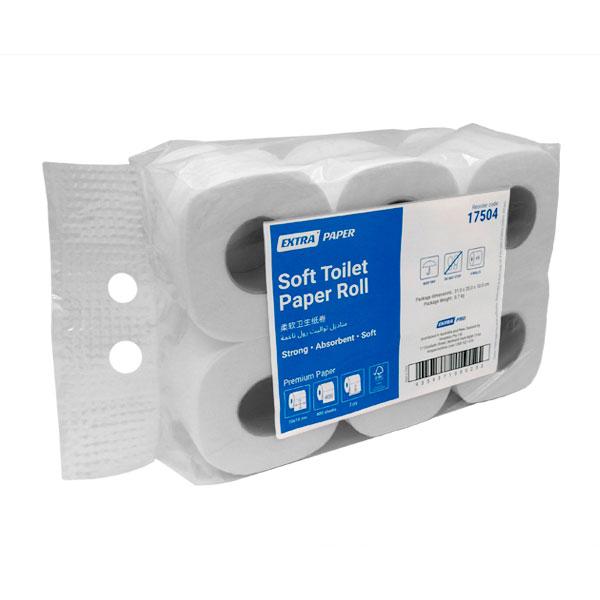 Extra Soft Bathroom Toilet Paper Bulk, 2 Ply, 400 Sheets, 48 Rolls