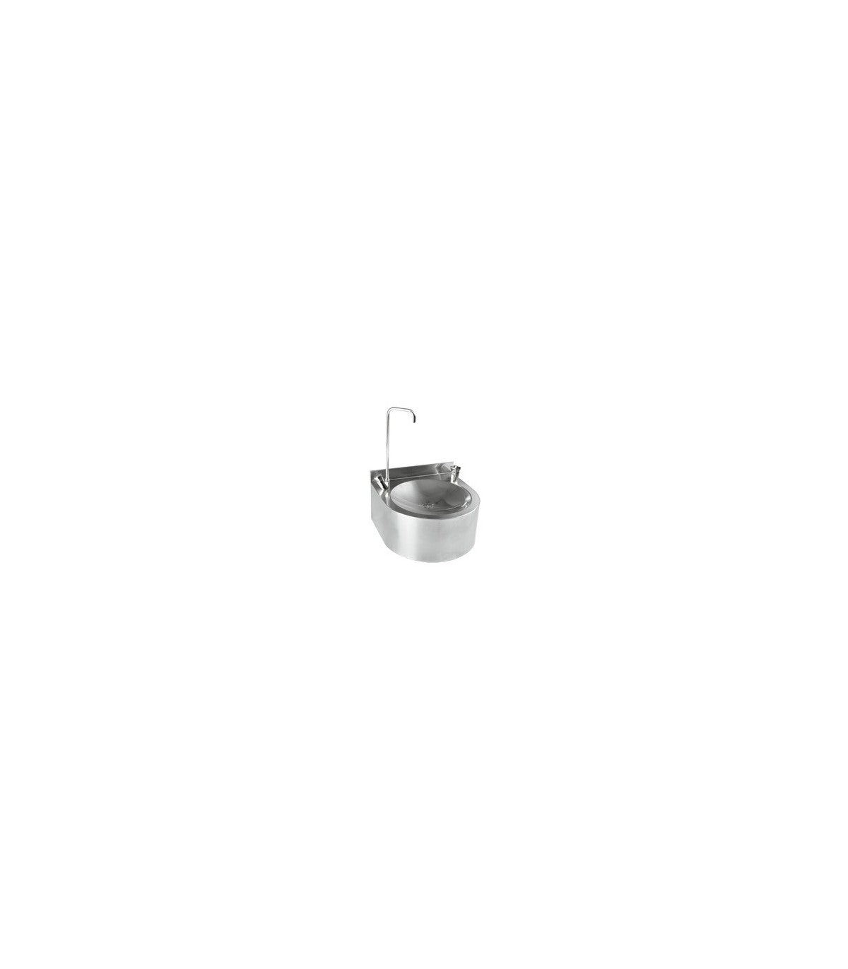 Fountain Wall Mounted with Plush Lever Glass Filter AISI 304 Satin Finish 354x348 mm