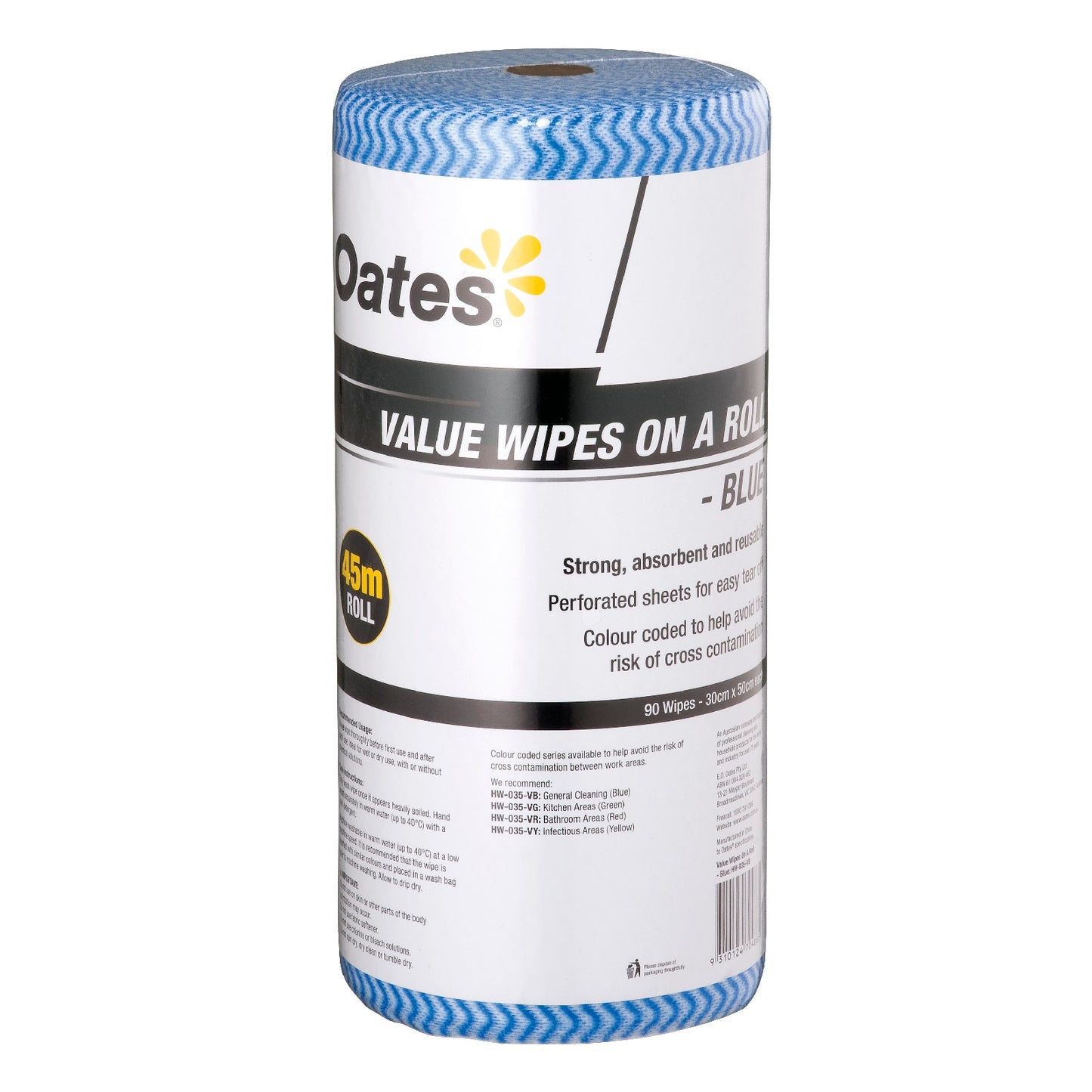 Value Wipes on a Roll, Blue