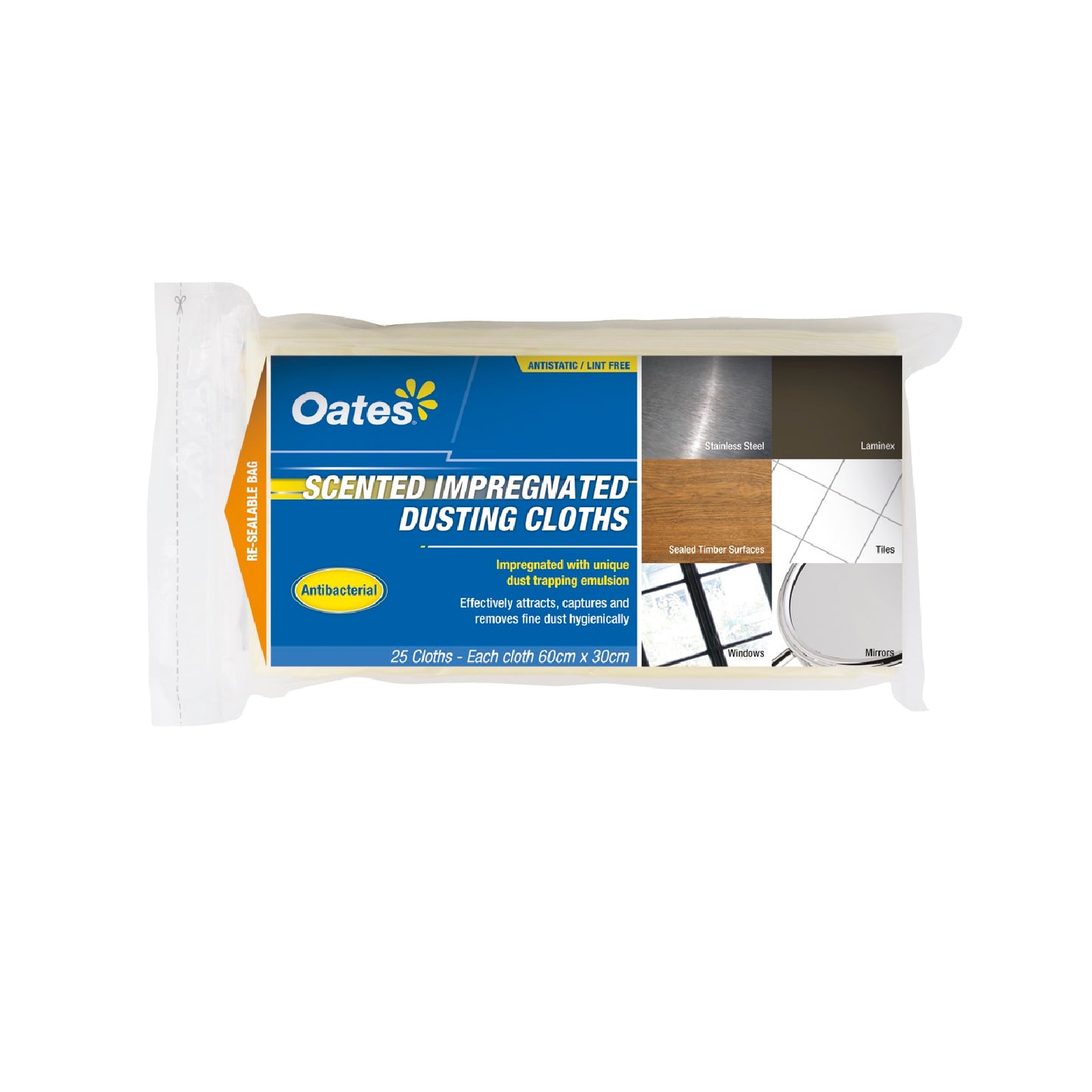 Scented Impregnated Dusting Cloths, 25 Pack
