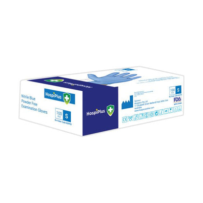 HospiPlus Blue Nitrile Powder-Free Gloves
