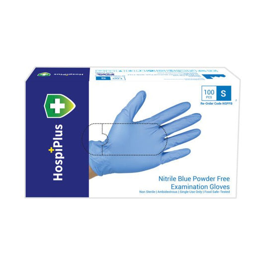 HospiPlus Blue Nitrile Powder-Free Gloves