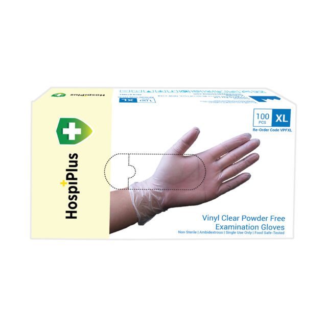 HospiPlus Clear Vinyl Powder-Free Gloves