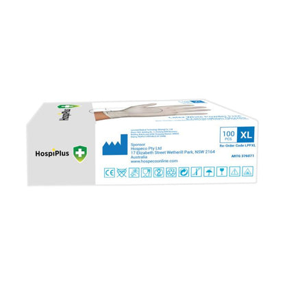 HospiPlus White Latex Powder-Free Gloves