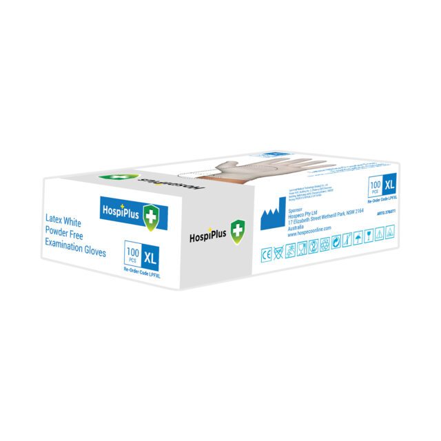 HospiPlus White Latex Powder-Free Gloves