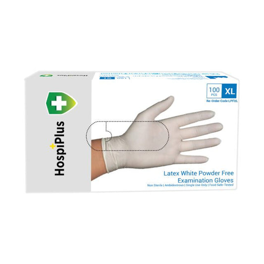 HospiPlus White Latex Powder-Free Gloves