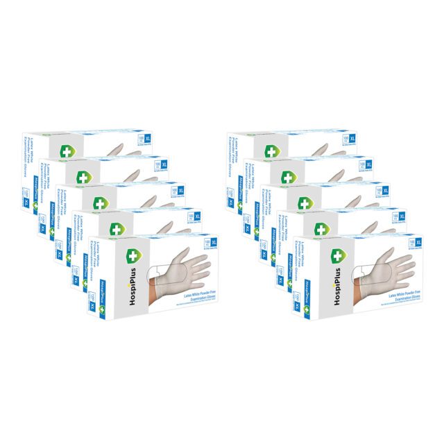 HospiPlus White Latex Powder-Free Gloves