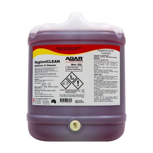 Agar HygieniCLEAN Sanitiser and Cleaner, 20L