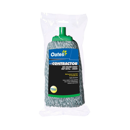 Contractor String Mop Head Refill, Green, 400G