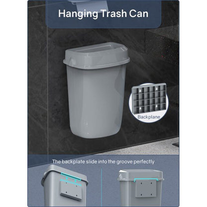 Multi Curved Trash Bin, Floor Standing or Wall Mounted, Black, 32 L