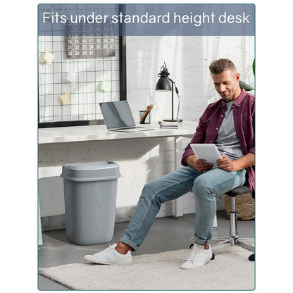 Multi Curved Trash Bin, Floor Standing or Wall Mounted, Grey, 32 L