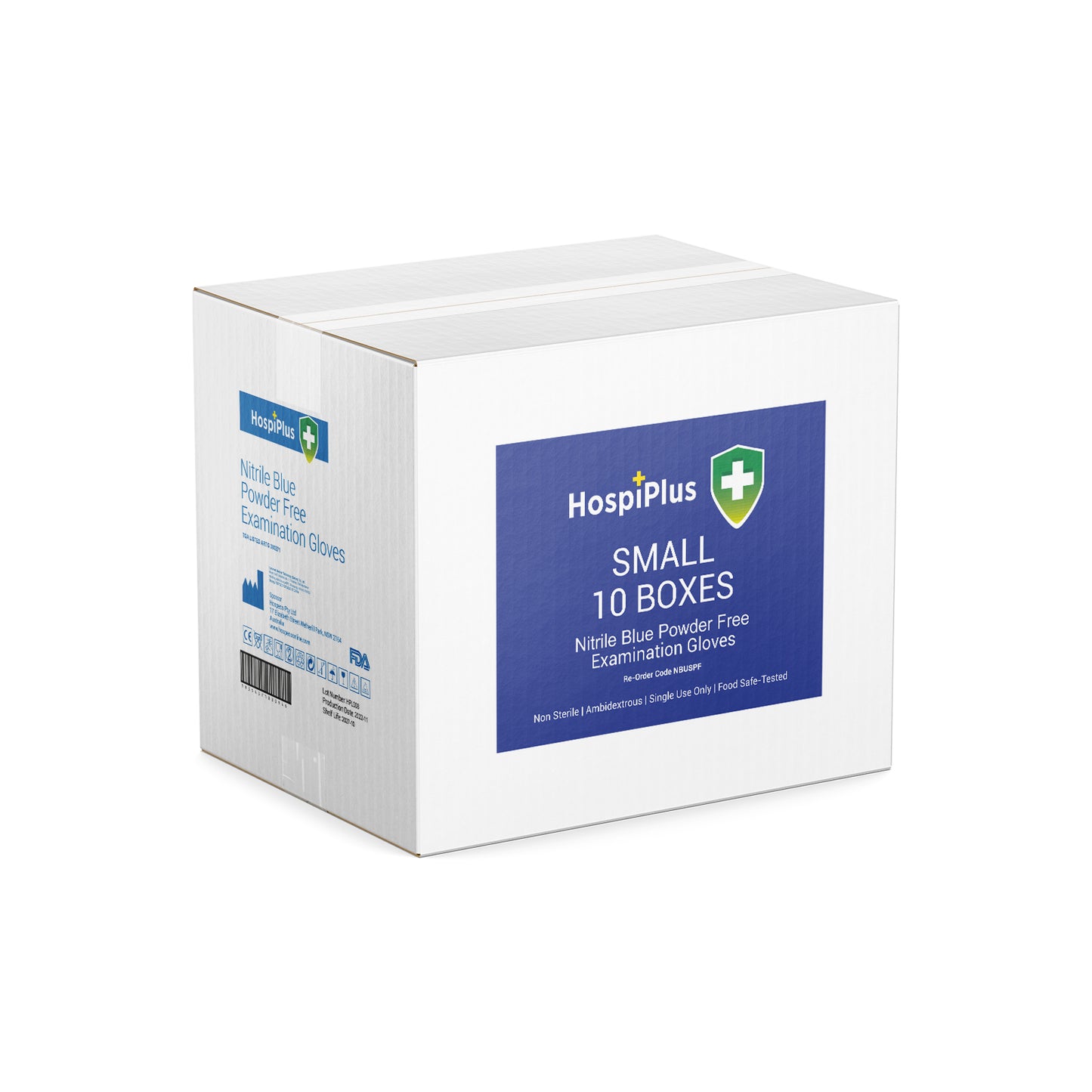 HospiPlus Blue Nitrile Powder-Free Gloves
