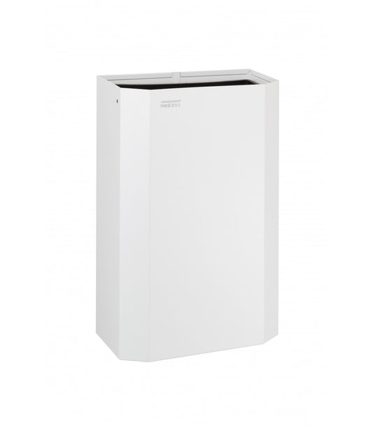 12L White Epoxy Open Top Paper Bin with Bag Holder