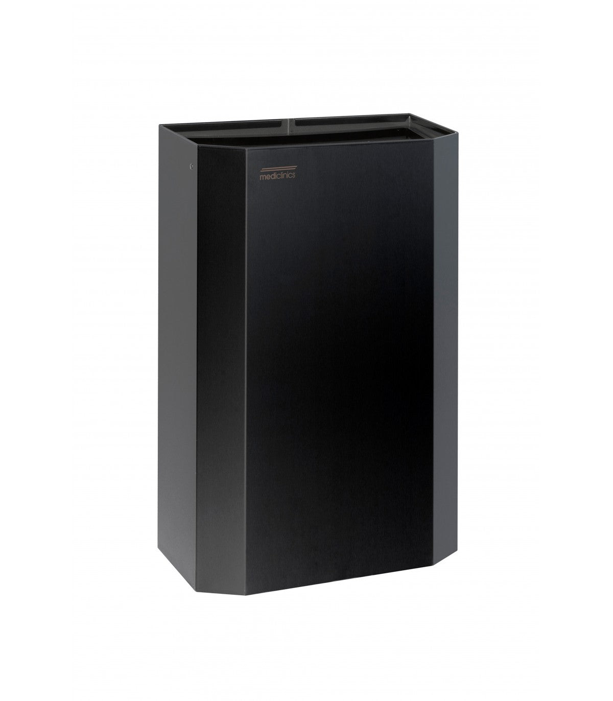 12L Matte Black Open Top Paper Bin with Bag Holder