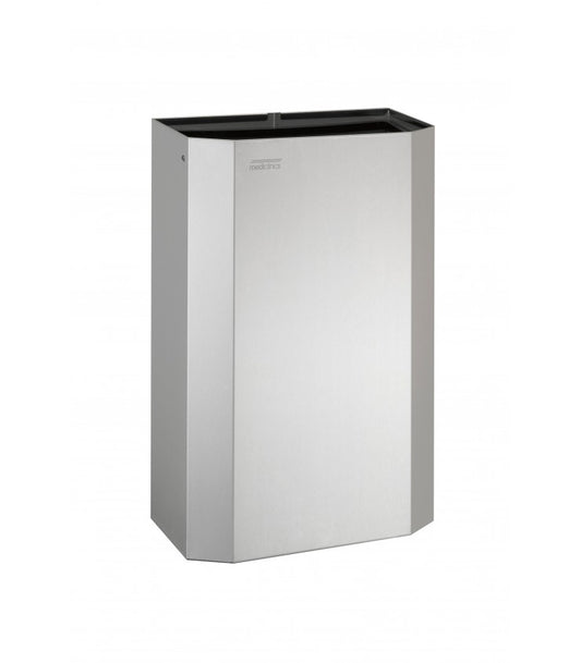 12L Satin Stainless Steel Open Top Paper Bin with Bag Holder