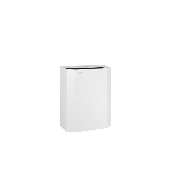 25L White Epoxy Open Top Paper Bin with Bag Holder