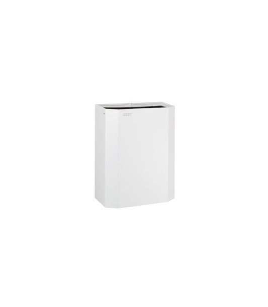 25L White Epoxy Open Top Paper Bin with Bag Holder