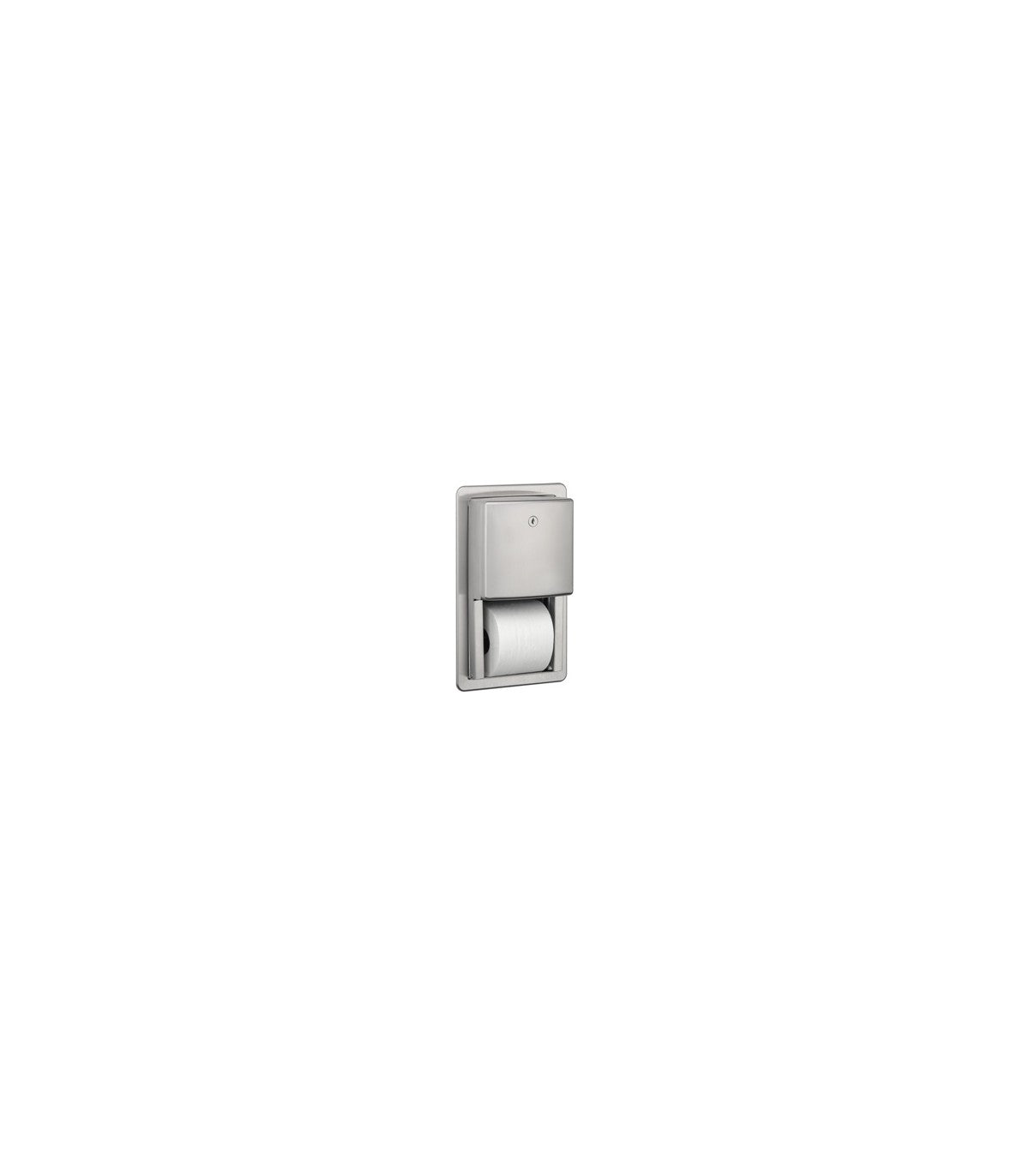 Semi-recessed toilet paper dispenser 2 rolls stainless steel satin pre700cs