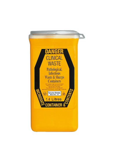 Sharps Container Non-Spill Snap-On Lid, 1.4 L