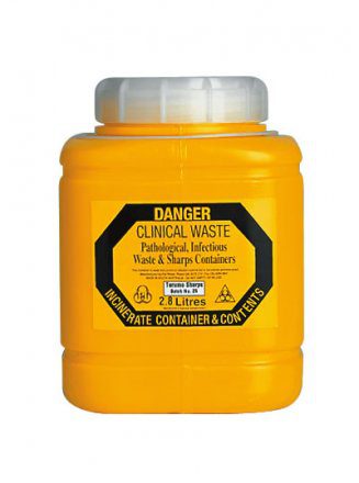 Sharps Container Non-Spill Screw Top Lid, 2.8 L